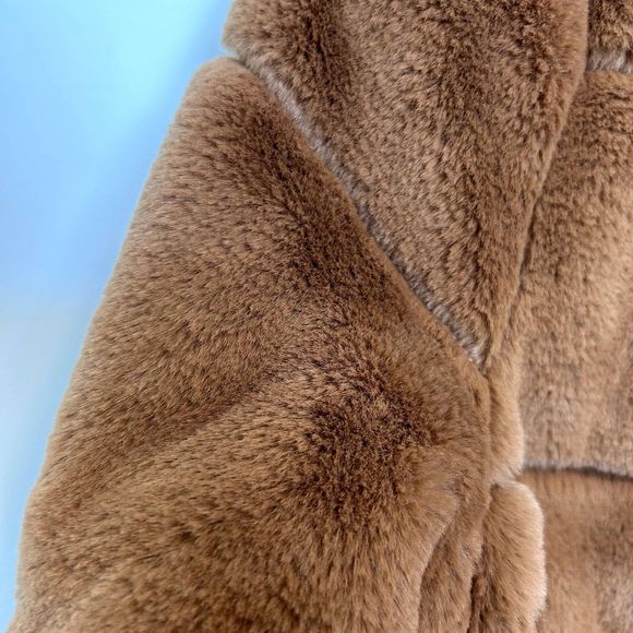 Abercrombie & Fitch Brown Fur Puffer Jacket Women - Picture 16 of 16